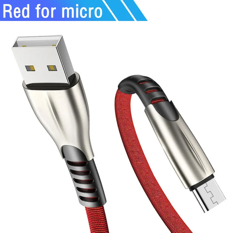 Red 1/2/3 м Micro Usb зарядный кабель Microusb для зарядки телефона провода для huawei samsung Galaxy J7 J5 J3 A6 A7 2 м 2 м - Цвет: Red