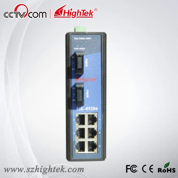 Hightek hk 85206 industrial ethernet switch 2 порт Волокно оптический коммутатор din рейку сетевой