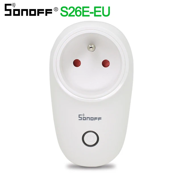 S26E-EU 1pcs SONOFF S26 ЕС Базовая wifi умная розетка, светильник, розетка, таймер, 220 В, беспроводной пульт дистанционного управления Alexa Google Home - Комплект: S26E-EU 1pcs
