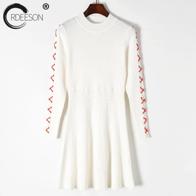 ORDEESON 2018 Spring Sexy Casual White Party Mini Bandage Dress Women Solid Black Dresses Clothing Long Sleeve Fashion New | Женская