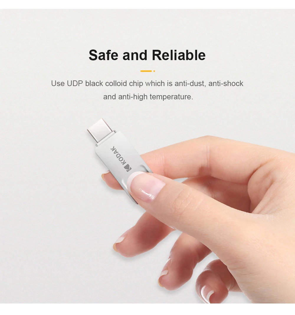 Kodak K223C 16 usb-флэш, совместимо с ПК и смартфоном флеш-накопитель USB3.1 Тип-C OTG 32 Гб карта памяти 64 Гб памяти usb 3,1 128 ГБ флэш-накопитель USB пользовательских
