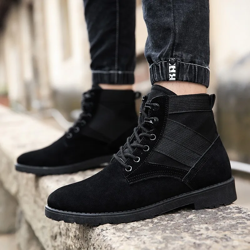 Демисезонные сапоги martin повседневная обувь Для мужчин флокированные ботильоны