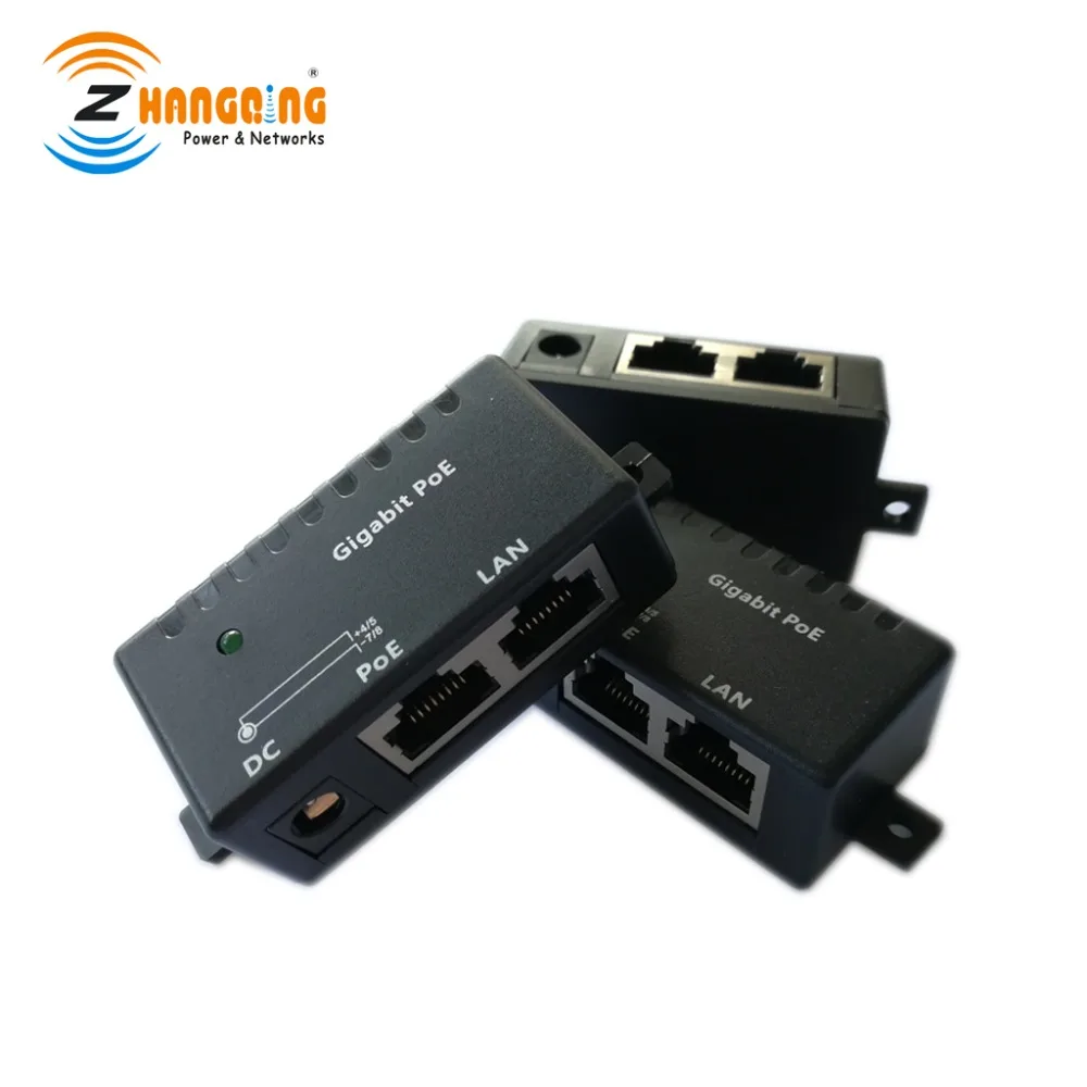 

Security Gigabit Single Port PoE Injector 1000Mbps PoE Panel For IP Camera