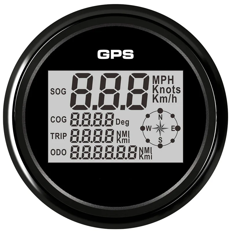 8 Color Light 85 мм Цифровой gps спидометр одометра автомобиля 0~ 999 узлов kmh миль в час) или для морской Лодки Грузовик для автомобилей и мотоциклов с Подсветка 12 V/24 V - Цвет: 8 Color Light