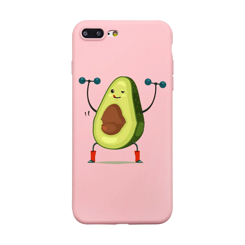 A201789 Милый чехол для телефона, чехол для iPhone XR, 6, 6S Plus, X, 5, SE Plus, чехол, мультяшный, летний, фруктовый, авокадо, розовый, чехол для телефона для iPhone 8, 7 Plus - Цвет: A201789