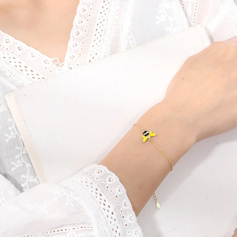 Медовая цепочка с Пчелой ссылка женский браслет из натурального 100%