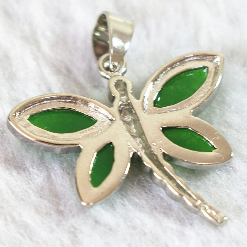 2 стиль черный агат и зеленый нефрит стрекоза кулон 29*29 мм fit diy ожерелья