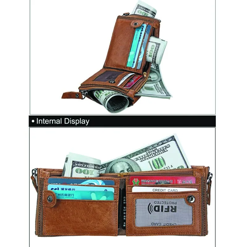 Мужской кошелек из натуральной коровьей кожи мужской модный универсальный