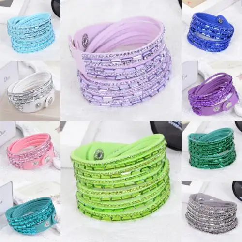 New Fashion Beauty Mulit-row Crystal Rhinestone Designer Bracelets Wristbands Cuff Flannel | Украшения и аксессуары