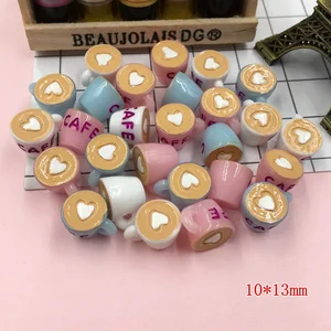 Миниатюрная кофейная чашка из смолы, 5 шт.лот, кабошоны из смолы с плоской задней частью для украшения телефона, рукоделия, сделай сам (10 х 13 мм)