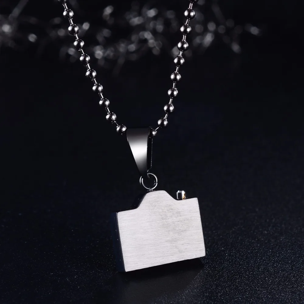 New Fashion Jewelry Camera Necklaces Pendants Black / Steel Colors Lovely Stainless |