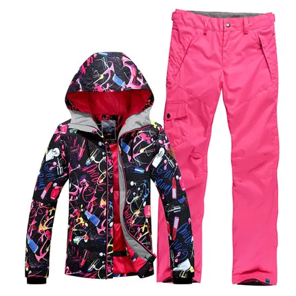 Женский зимний лыжный костюм GSOU теплый дышащий ветрозащитный водонепроницаемый