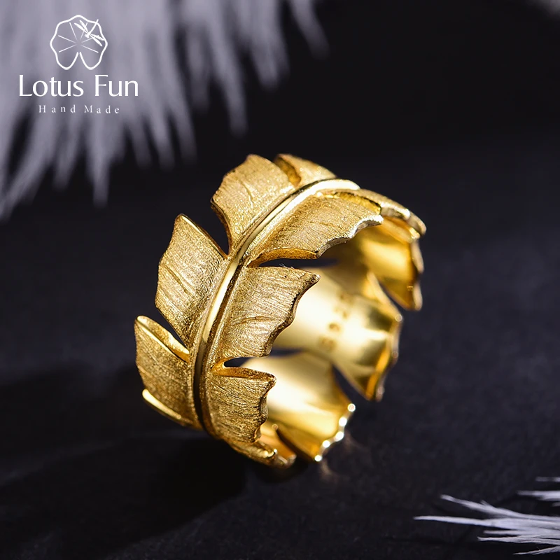 Lotus весело Настоящее серебро 925 проба Натуральный ручной работы дизайнер