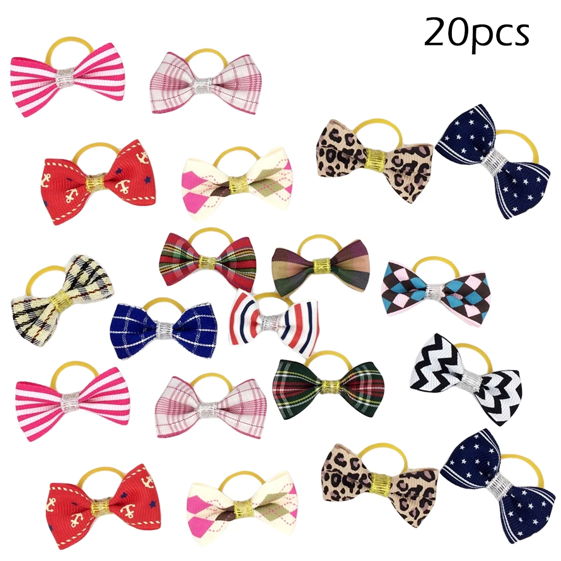 B 20PCS 1/20/50/100 шт. Кошка Собака заколки для волос с резинками Уход за лошадьми; милые аксессуары для домашних животных Головные уборы для маленьких собак, аксессуары для волос - Цвет: B 20PCS