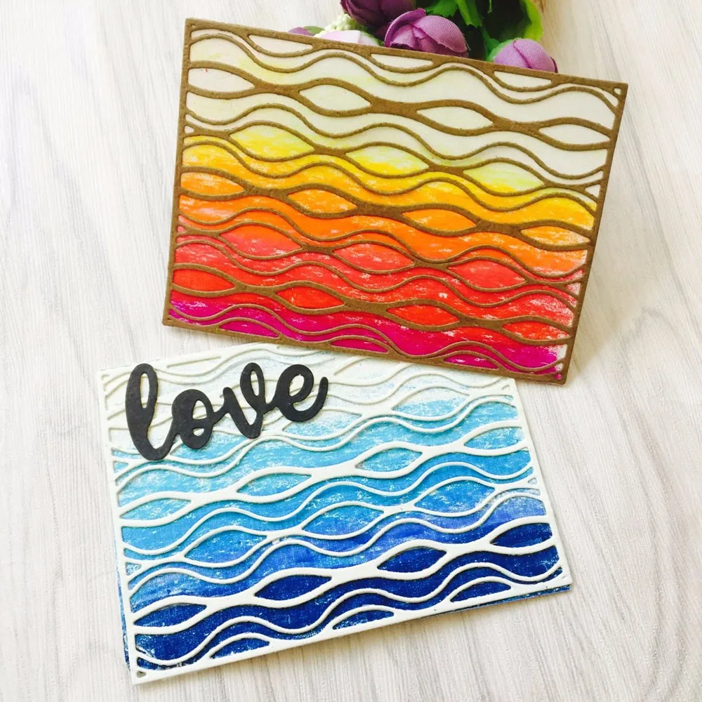 Штампы и штампы 2019 волновая рамка металлические Вырубные трафареты для