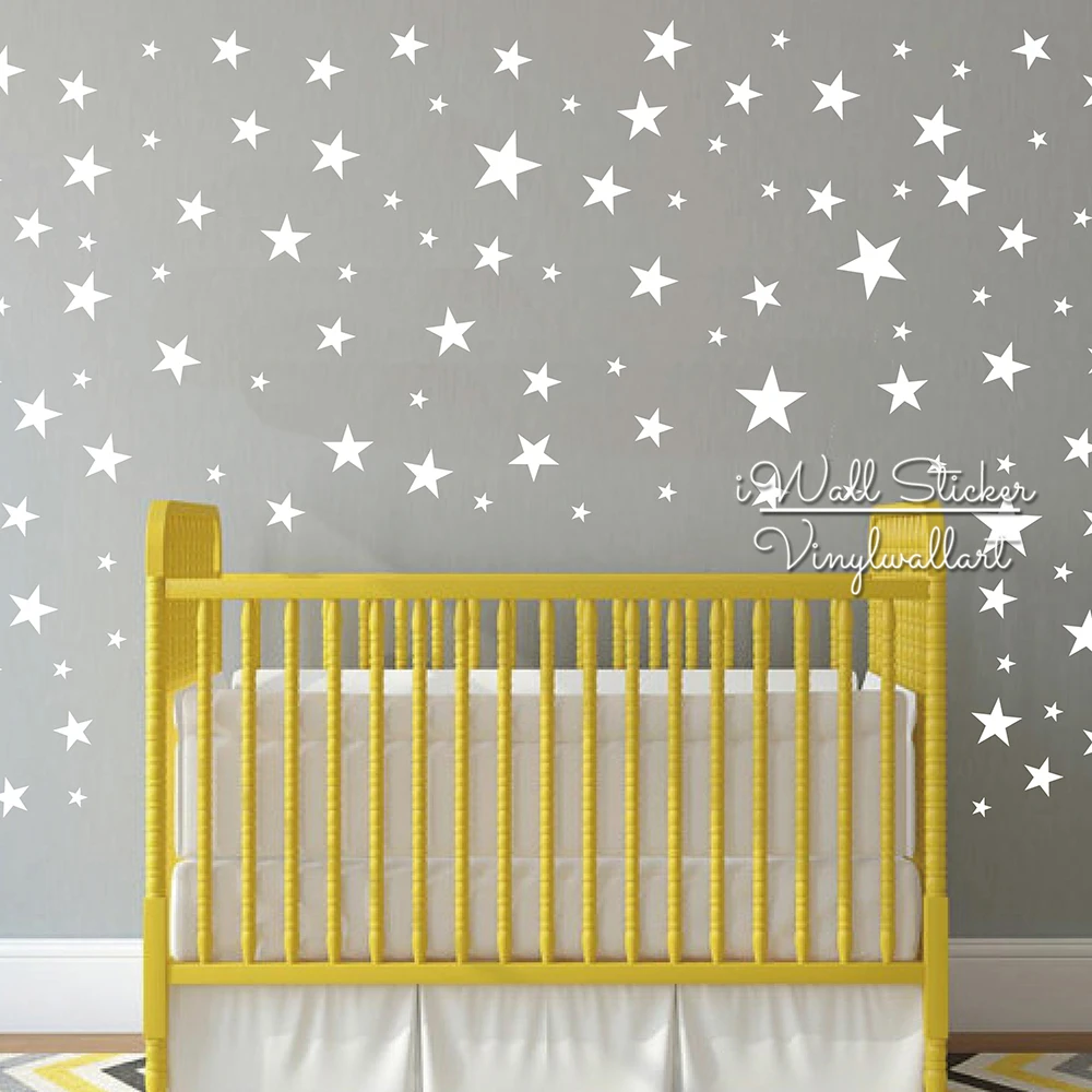 

Cute Star Wall Stickers For Kids Rooms, Baby Nursery Stars Wall Decal, DIY Easy Wall Decors Children Room, Vinyl Stickers P44