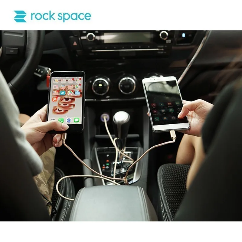 Зарядный кабель Rock 2 в 1 Usb Type-C для Iphone Samsung Xiaomi шнур быстрой зарядки USB-C Lightning Type-c |
