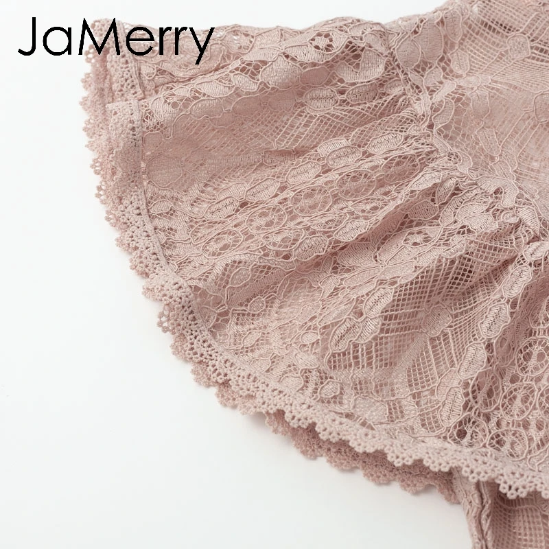 Женская винтажная кружевная блузка JaMerry Элегантная с вышивкой и оборками на