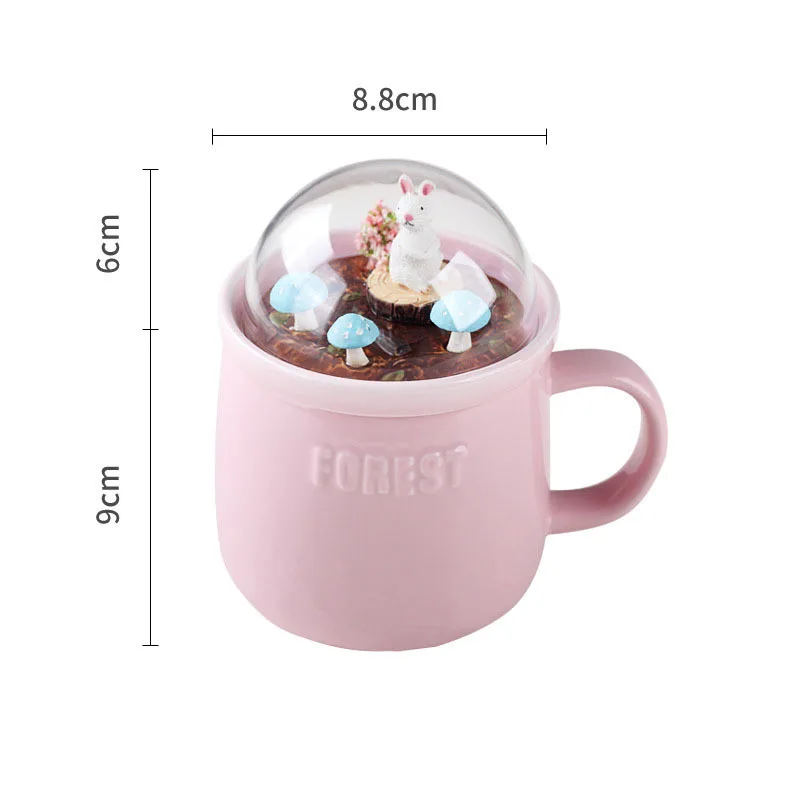 Творческий мультфильм животных микро пейзаж Caneca молоко и кофе кружка 400mlhigh емкости офисные керамические чашки красота подарки