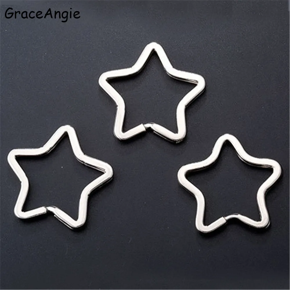 Новинка железные Цепочки Кольца Для Ключей GraceAngie 10 шт. цветные в форме сердца