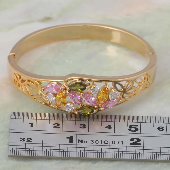 Брендовые дизайнерские Золотые браслеты наложения Colerful фианит ювелирные