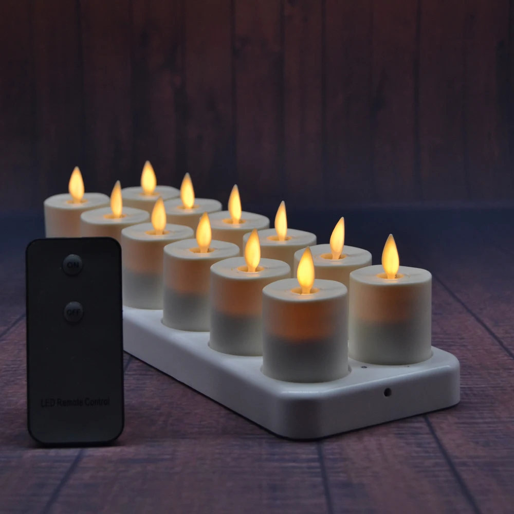 Шт. 12 шт. перезаряжаемые светодиодные свечи набор мерцания обсветодио дный Ету