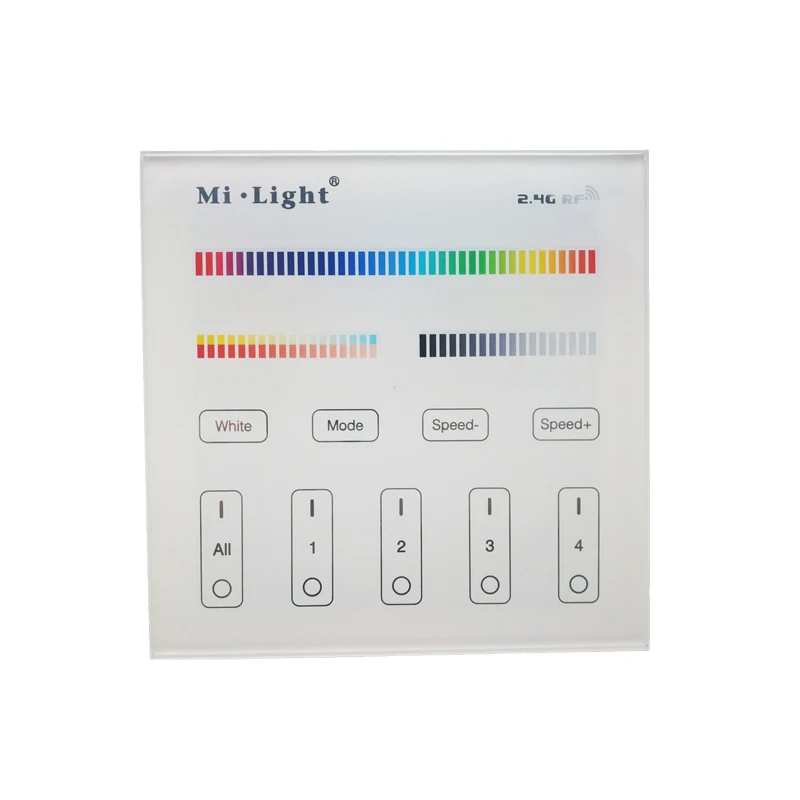 

New Milight T4 Led RGBCCT Controller 4 Zone Smart Panel 2.4GHz Remote 5050 RGB CCT String Ribbon Lights Lamp Bulb AC Power In