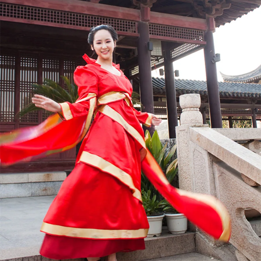Новинка года; костюм гусиные ягоды; Женская юбка из 3 гусиных ягод; цвет синий, красный; Hanfu