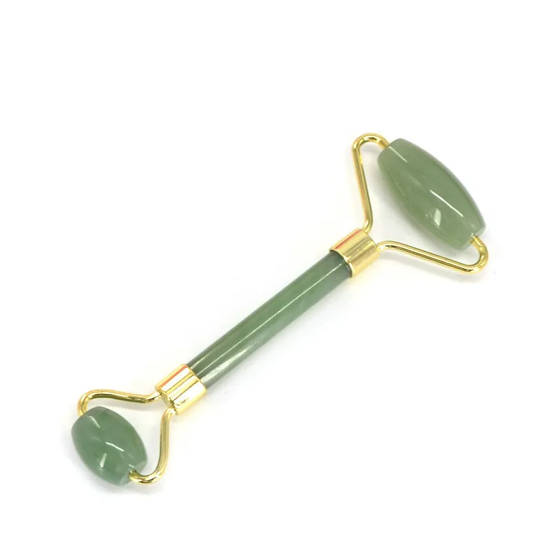 Jade Roller Розовый КВАРЦЕВЫЙ ролик для похудения Массажер для лица инструмент для лифтинга натуральный нефрит массажный ролик для лица камень массаж кожи красота уход набор коробка - Цвет: Jade Roller
