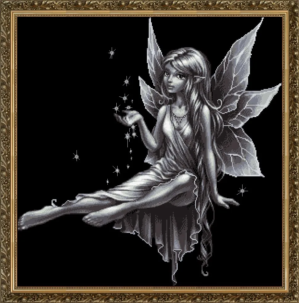 

Top Quality Beautiful Lovely Counted Cross Stitch Kit Angel Fairy At Night In the Dark