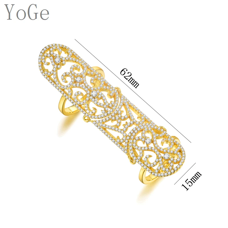 Ювелирные изделия YoGe R0896 роскошное женское кольцо с отверстиями на весь палец для