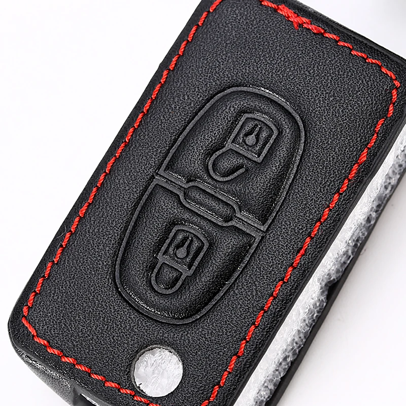 Чехол для ключей из натуральной кожи Peugeot 107 206 207 208 306 307 308 407 408 508 RCZ Citroen C2 C3 C4 C5