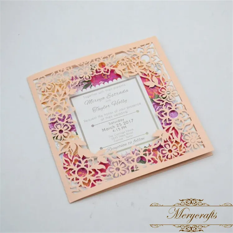 Свадебные открытки с цветами лазерной резки и антикварная имитация стиль Китай