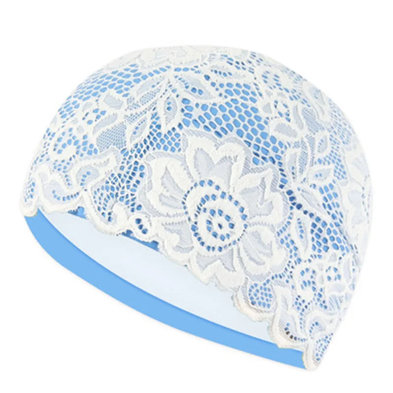 Женская кружевная шапочка для плавания ming swim Pool Beach Protect Ears Hair WaterProof PU шапочка для купания для женщин для девочек с длинными волосами Женская шапочка для плавания