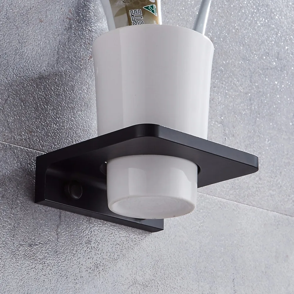 Черные алюминиевые аксессуары для ванной комнаты|bathroom accessories|tumbler holderwall cup holder |