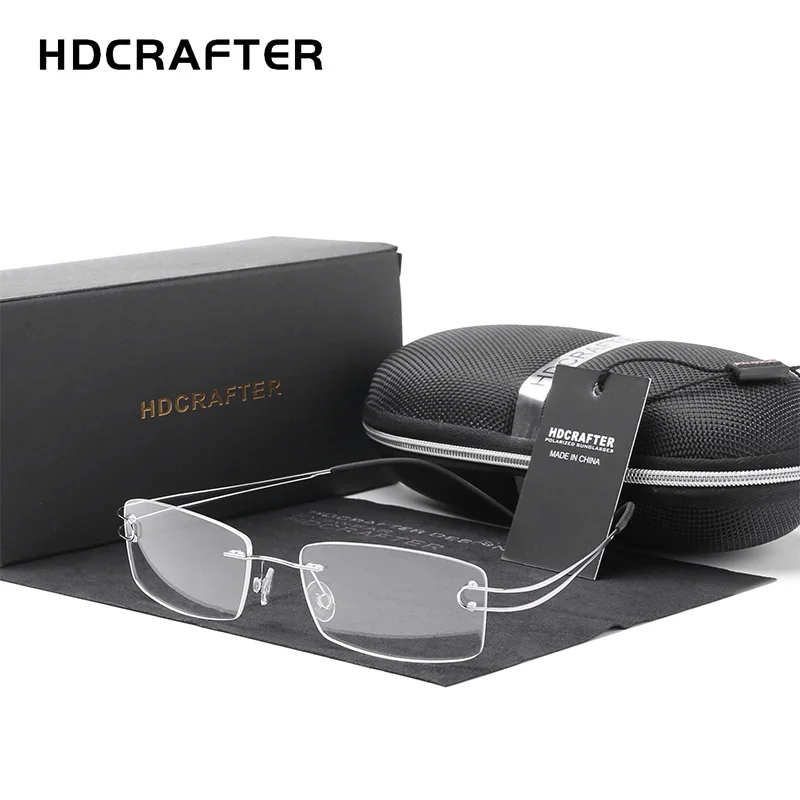 HDCRAFTER Сверхлегкая оправа для очков из чистого титана без оправы женщин по рецепту