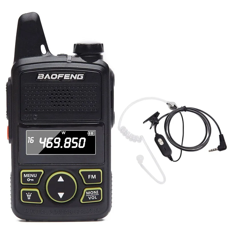 add acoustic headset BAOFENG BF-T1 мини Детская рация лучший подарок для детей радио маленькая портативная беспроводная двухсторонняя радио детская игрушка Woki Toki - Цвет: add acoustic headset