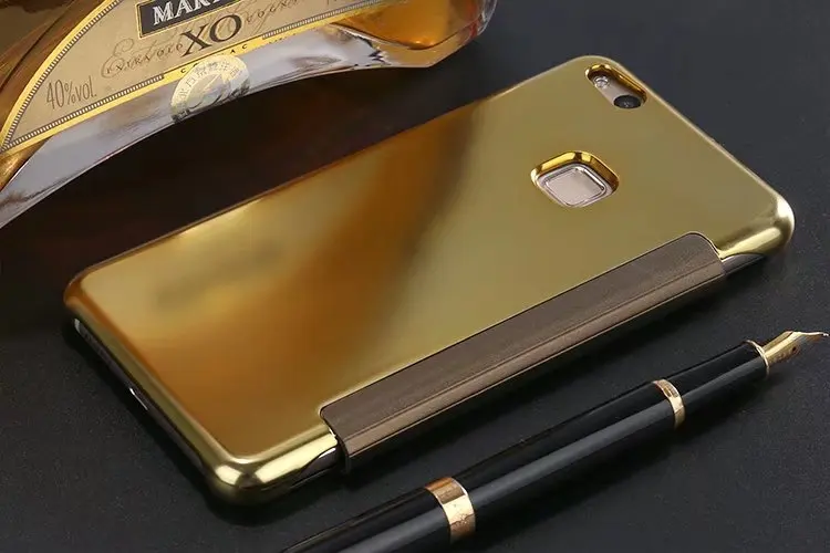 Для huawei p10 lite роскошные покрытие зеркало clear view тонкий флип hard case cover | Мобильные