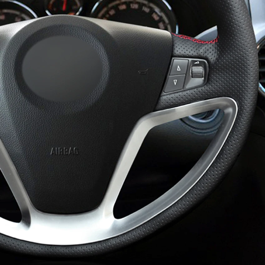 Черный PU искусственная кожа DIY сшитый вручную чехол рулевого колеса автомобиля для Opel Antara 2006- Saturn Vue 2008-2010