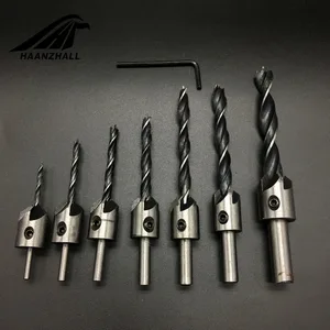 Сверло с зенковкой, 8 шт.лот, набор для сверления, развертка для деревообработки, 5 фрез, 34567810 мм, столярное сверло + 1 гаечный ключ