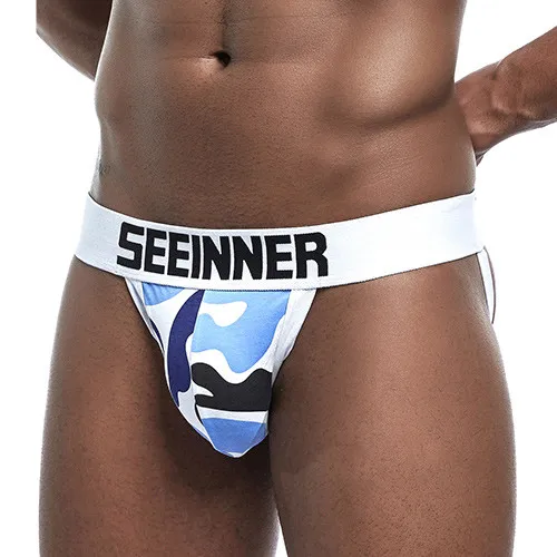 

Seeinner Brand Men's Sexy Thongs Briefs Double D G-string Thong Men Gay Underwear Male Jockstraps Gay Men Underwear Jockstrap