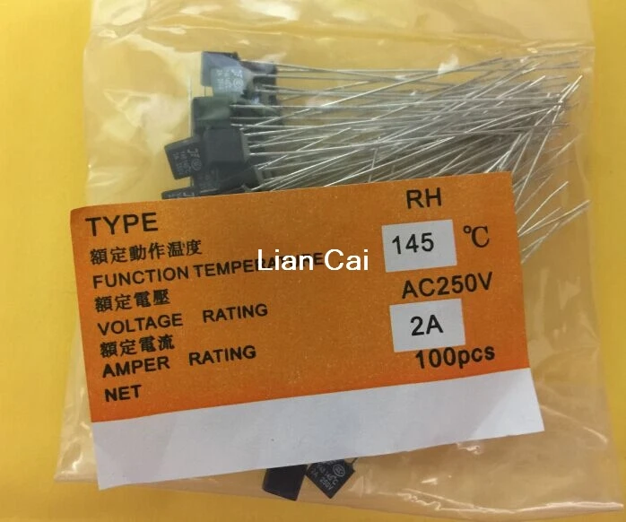 

10pcs New RH 145 Degree Thermal Fuse 2A 250V