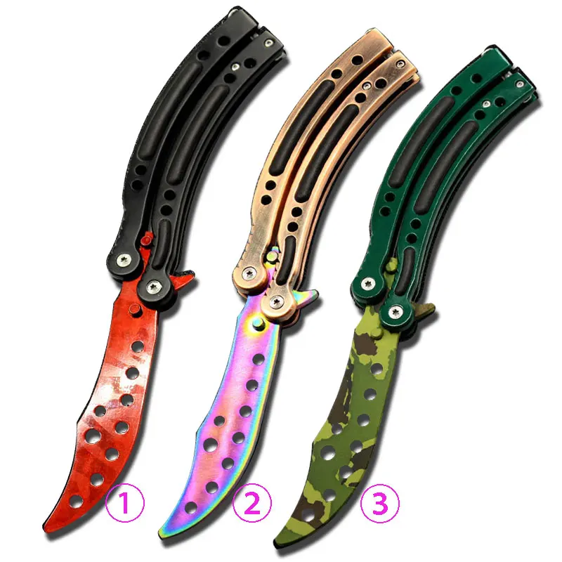 Нож бабочка в игре Cs Go Karambit с титановым покрытием складной нож не острый