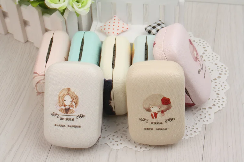 LIUSVENTINA Портативный кожаный чехол с милыми красивыми контактными линзами Miss Flower