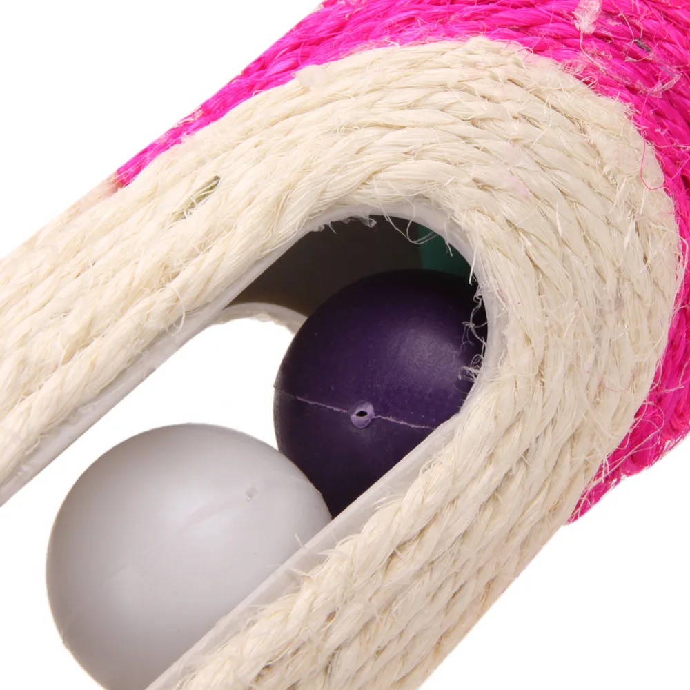 Когтеточка для кошек, вращающийся туннель, сизаль, мяч в ловушке с 3 шариками, игрушки для кошек, интерактивные Обучающие когтеточки