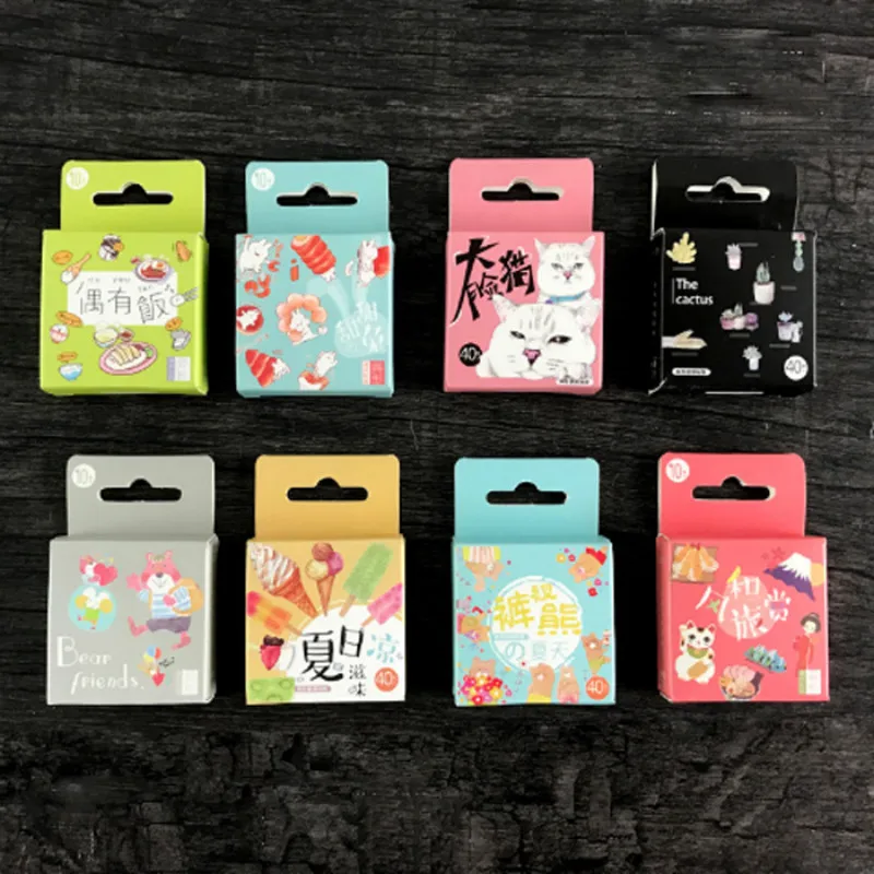 40 шт./кор. Kawaii еда рис путешествия клейкие наклейки DIY декоративные канцелярские