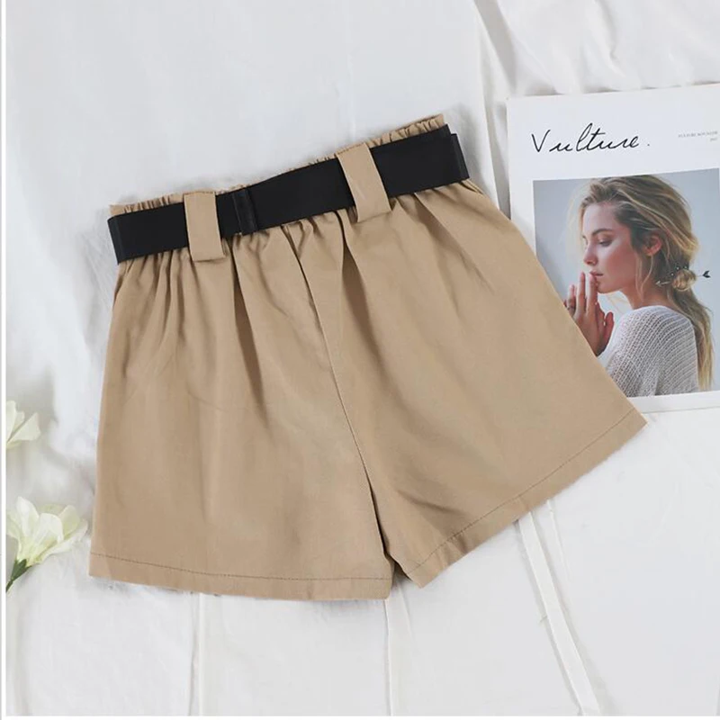 Women Casual Denim Shorts Summer High Waist Women's Sports Shorts Big Pocket Cargo Shorts Women With Belt