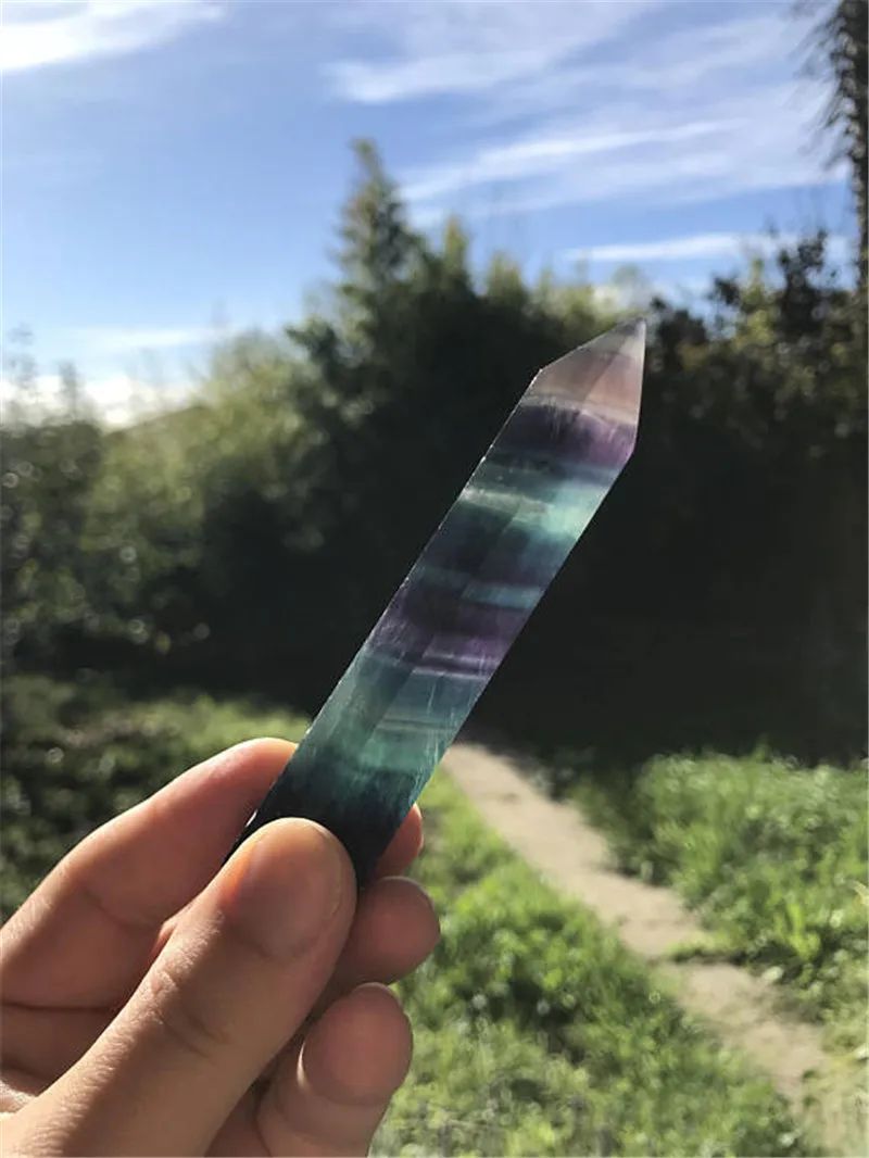 Великолепное 100% Радужное натуральное искусственное полированное лечение одной