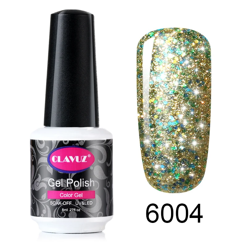 CLAVUZ 8 мл Блеск Сияющий гель лак для ногтей 30 Цвет Гибридный Лаки DIY Nail ArtManicure База Top