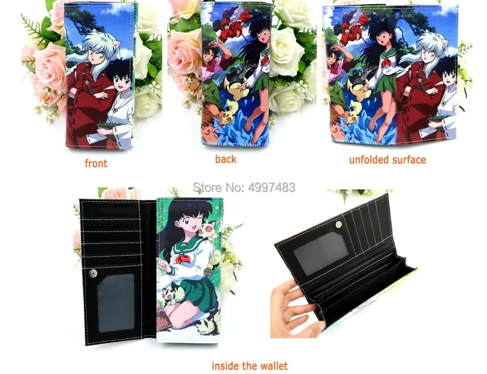 Anime Inuyasha Higurashi Kagome Colorful Long Wallet Men and Women's Card Holder Purse | Багаж и сумки